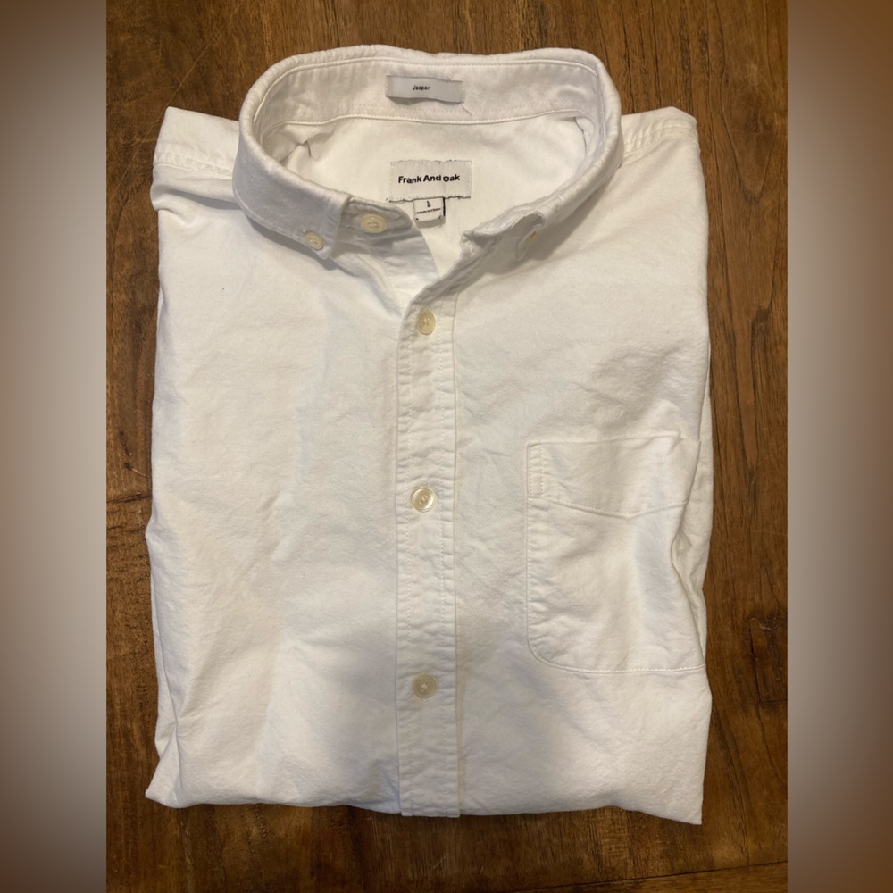 Frank & Oak Jasper White Oxford Shirt